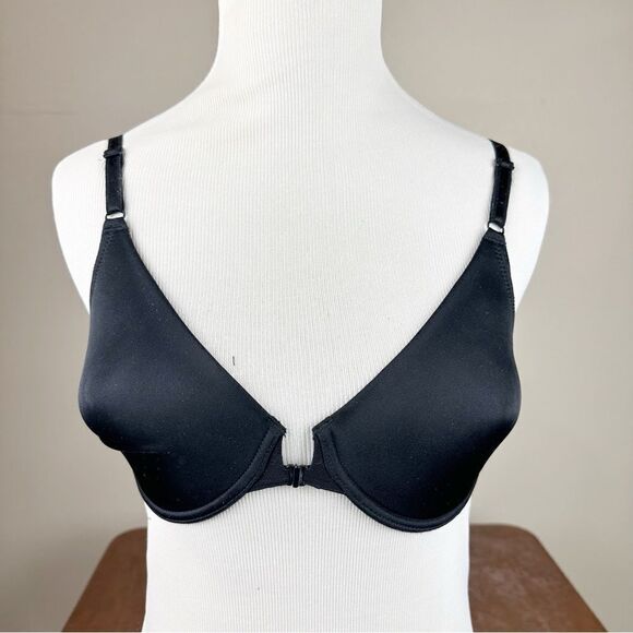 Victorias Secret Black Vintage Demi Tee Shirt Bra 34C 90s - Picture 1 of 7